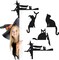 4 Pcs Halloween Door Topper Black Cats Silhouette (Black)